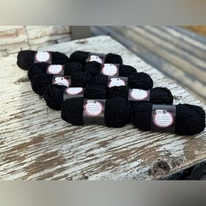 10 Skeins Premium Black Yarn for Fiber Arts